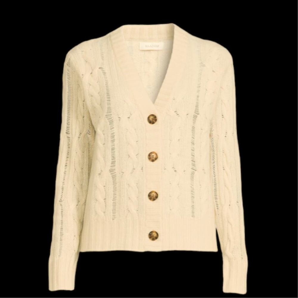 NAADAM Cream/Tan Cashmere Cardigan | Size XS